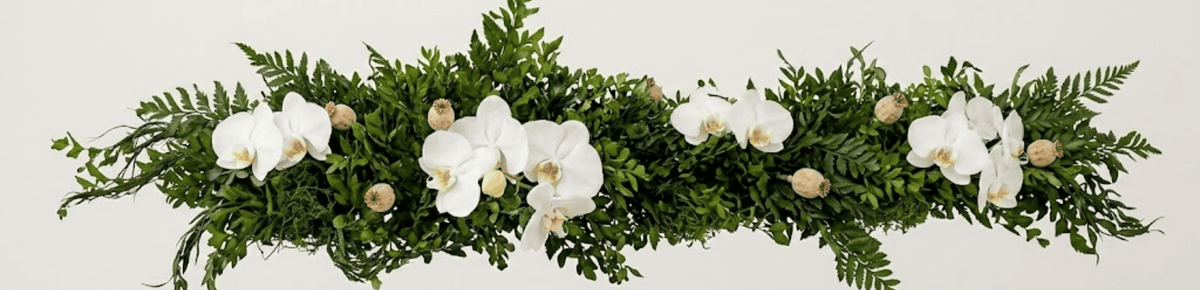 Green Leaves with White Flowers