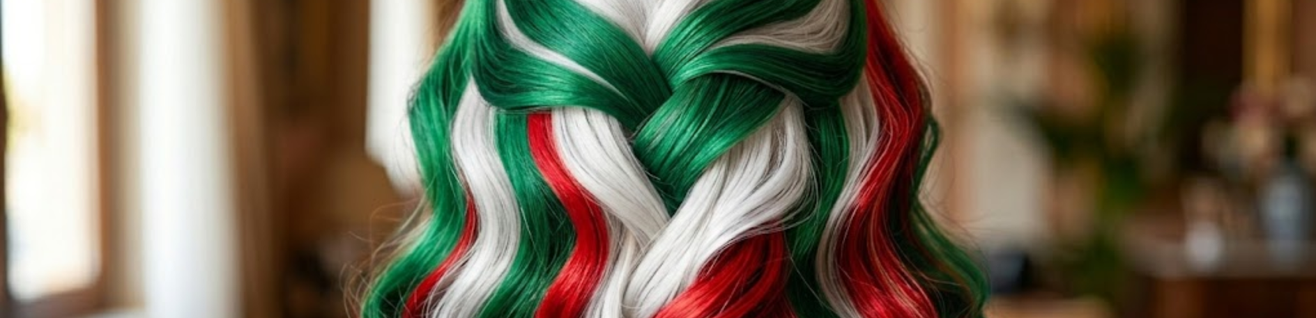 Woman with Red Green and White Hair