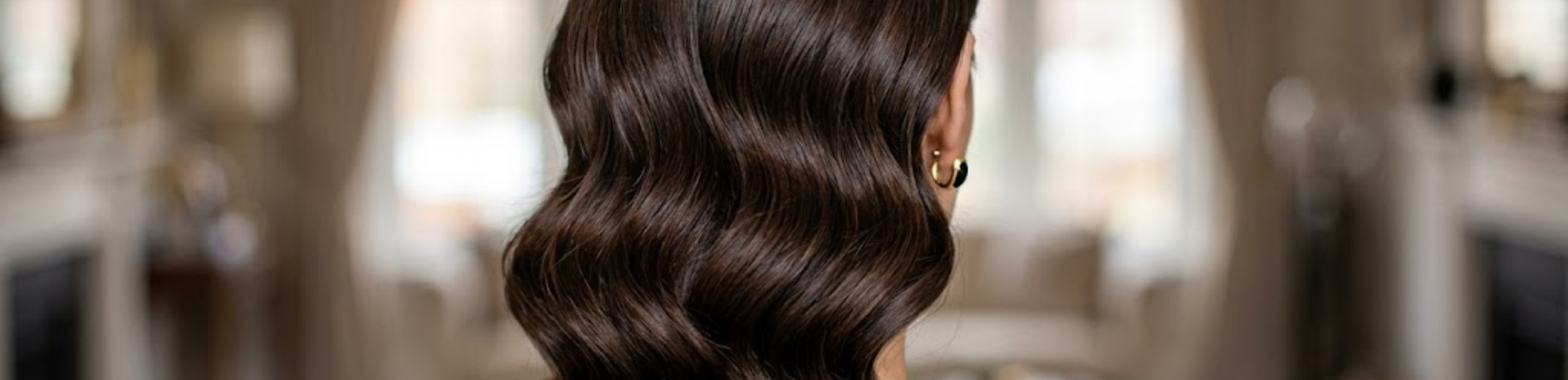 Woman with Brown Wavy Brown Hair and Earring