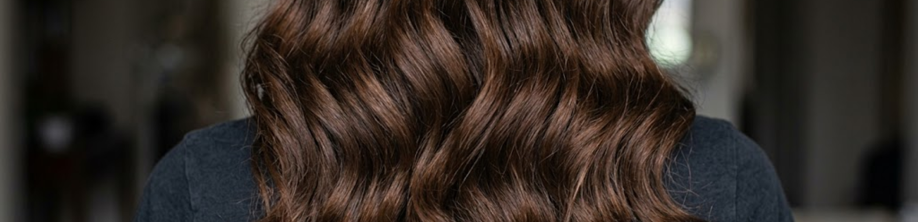 Back of Head Brown Wavy Hair