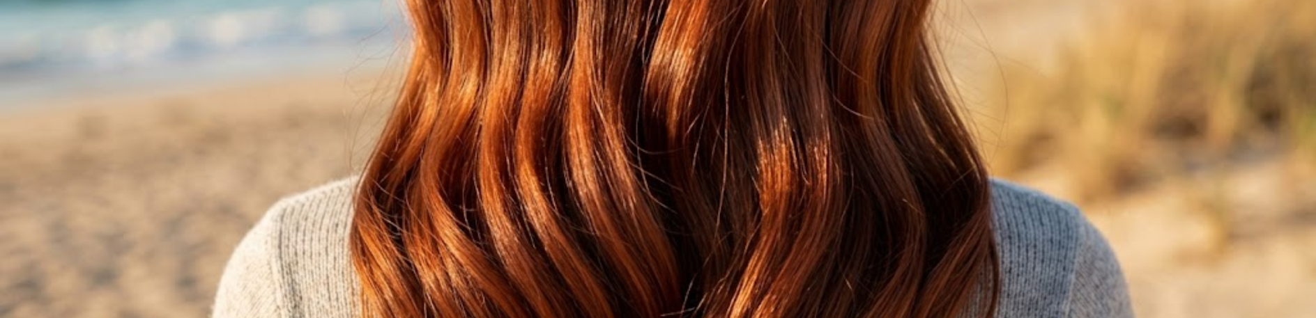 Red Hair Wavy on Beach