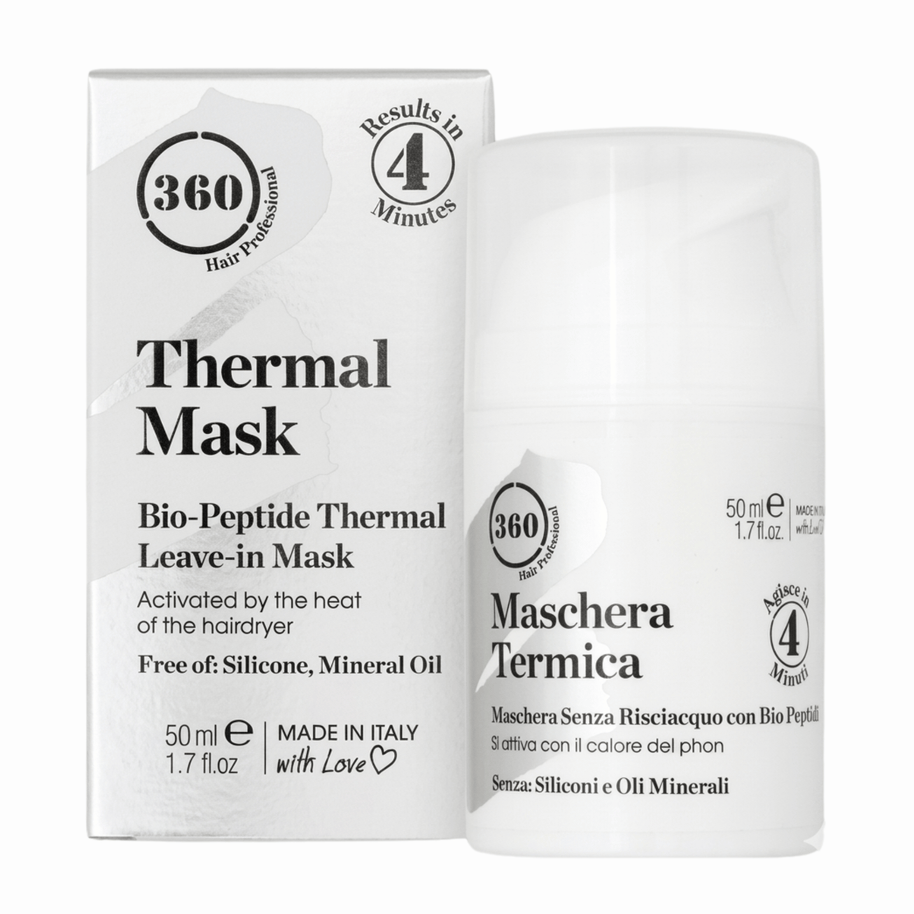 360 Thermal Mask packaging with product container on a white background