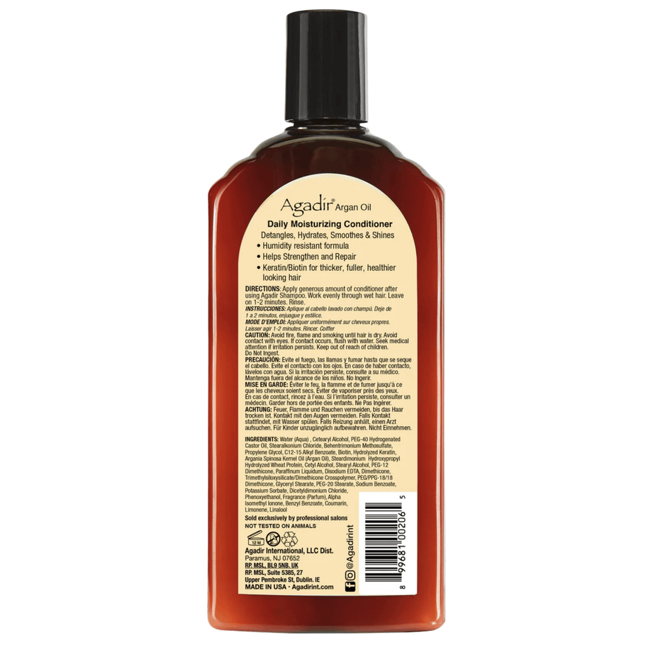 Agadir Argan Oil Daily Moisturizing Conditioner Back of Bottle
