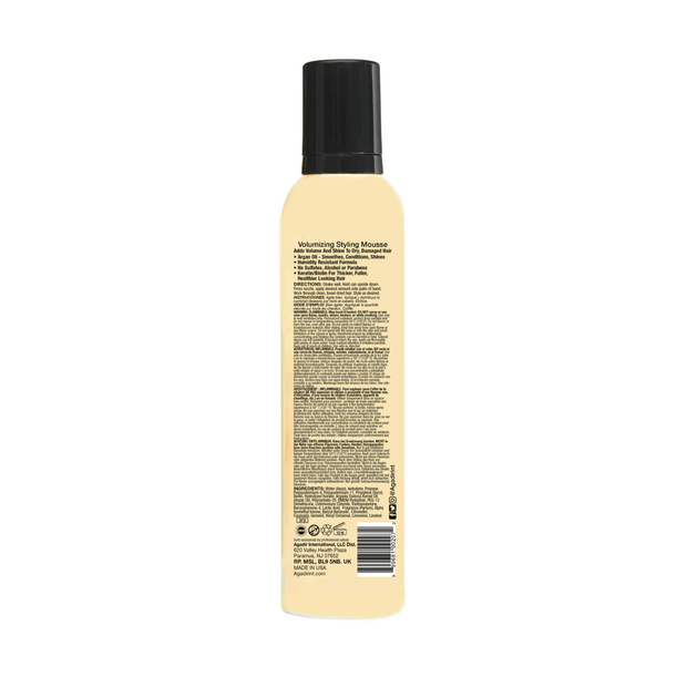 Agadir Volumizing Mousse 8.5 oz Back of Can