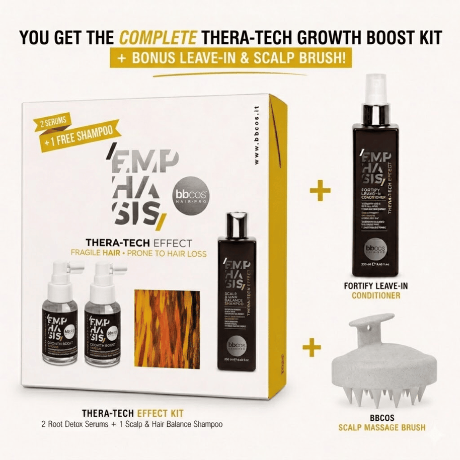 BBCOS Emphasis Thera-Tech Growth Boost Kit with Scalp Brush and Leave-In