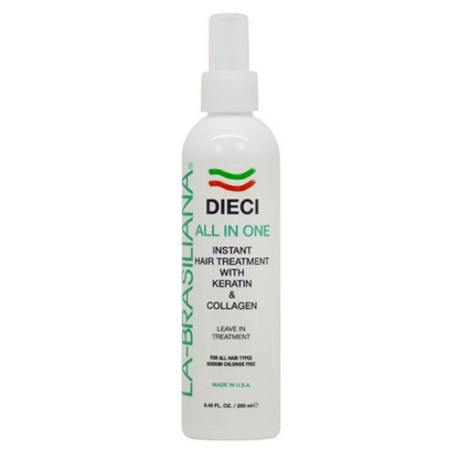 La Brasiliana Dieci Instant Hair Treatment with Keratin & Collagen 8.45 oz